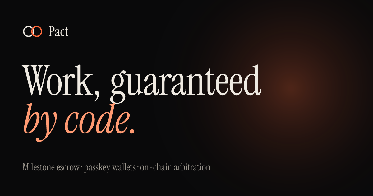 Pact | Work, guaranteed by code